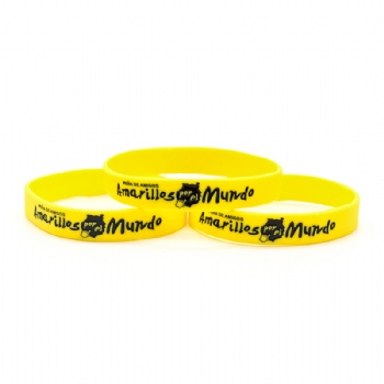 Custom pantone yellow color wristbands with soft enamel logo