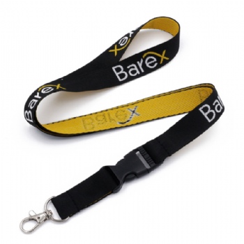 Custom Woven lanyard saying Barex