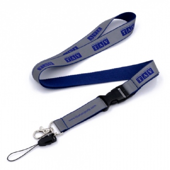 custom reflective screen printed lanyard with you own logo